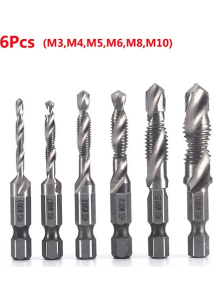 6pcs M3 M4 M5 M6 M8 M10 Yüksek Hızlı Çelik 4341 Titanyum Kaplama Kompozit Musluk Matkap ve Musluk Entegre Makine Musluğu (Yurt Dışından) fiyatları