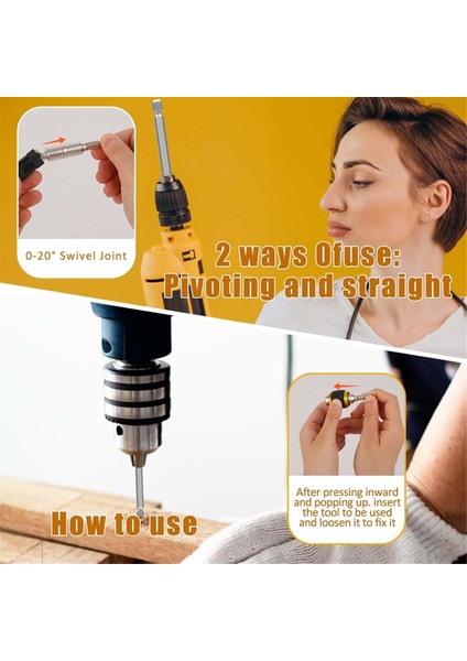 6pcs Matkap Bit Uzatma Manyetik Dönen Bit Tutucu Çubuk Seti 1/4inch Manyetik Döner Matkap Tutucu, Sıkı Boşluklar Için (Yurt Dışından) fırsatları