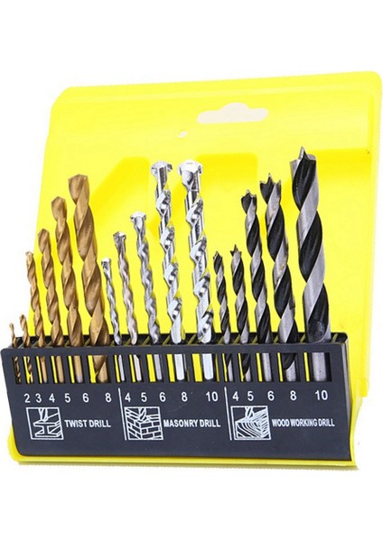 Çok Metrik Matkap Bitleri 16PCS, Hss Bükülme Matkap Bitleri 6pcs, Duvar Matkap Bitleri 5 Adet, Ahşap Çalışma Matkap Bitleri 5 Adet (Yurt Dışından)