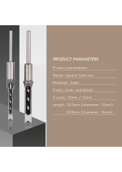 10MM/16MM Kare Delik Mortiser Matkap Biti Mortising Kesme Ahşap Işleme Elektrik Matkap Aletleri (Yurt Dışından) indirimleri