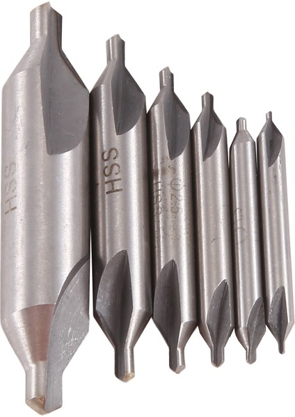 6 Pcs Hss Kombine Merkez Matkaplar Bit Seti Countersink 60 Derece Açısı 5/3/2.5/2/1.5/1 mm (Yurt Dışından)
