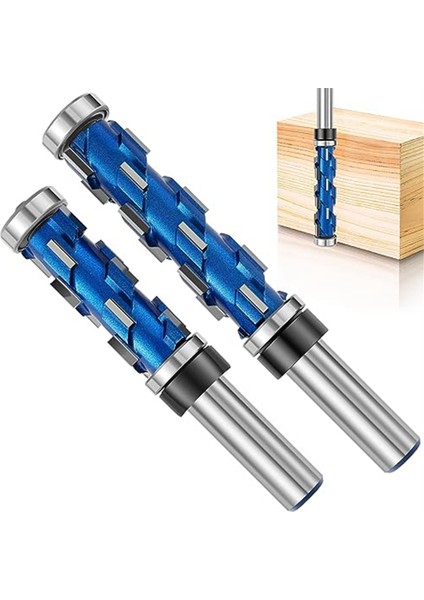 2pc Floş Trim Yönlendirici Bit Seti 1/2inch Shank, Çift Yatak Spiral Kırpma Aracı Ahşap Freze Kesici Aracı Ahşap Için (Yurt Dışından)