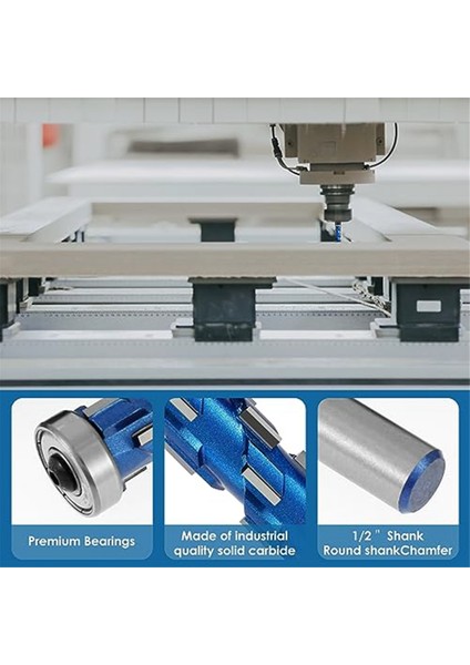 2pc Floş Trim Yönlendirici Bit Seti 1/2inch Shank, Çift Yatak Spiral Kırpma Aracı Ahşap Freze Kesici Aracı Ahşap Için (Yurt Dışından) fırsatları