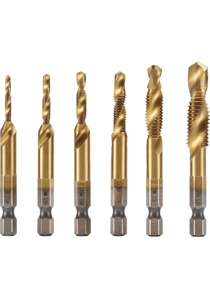 Yüksek Hızlı Çelik Sonda Dökme Pah Dokunma Entegre Matkap Bit Seti 6 Pc Kompozit Tap Çengelleme Matkap Bit (Yurt Dışından)