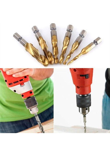 Yüksek Hızlı Çelik Sonda Dökme Pah Dokunma Entegre Matkap Bit Seti 6 Pc Kompozit Tap Çengelleme Matkap Bit (Yurt Dışından) fiyatları