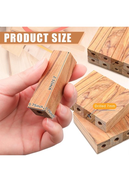 20PCS Önde Delinmiş 7mm Zeytin Ahşap Kalem Boşlukları Odun Turnu Için Kalem Çevirme Kiti Kalem Yapma Malzemeleri 2 1/2 x 3/4 x 3/4in (Yurt Dışından) modelleri
