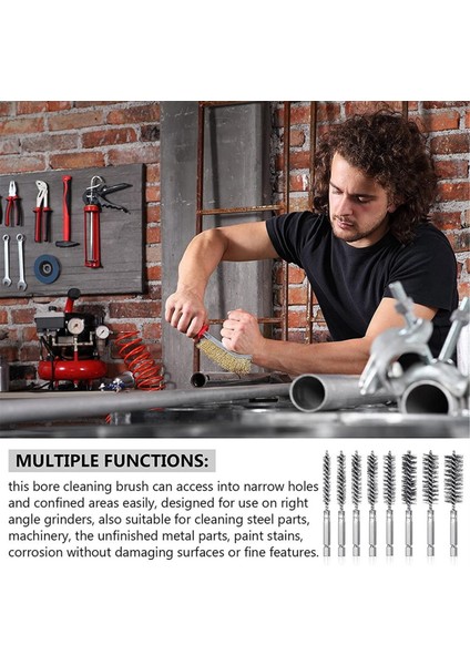 8pcs Tel Fırça Matkap Bit Seti 1/4 Inç Altıgen Şafak Çelik Tel Bükme Fırçası, Sondaj Için Uygun Perküsyon A (Yurt Dışından) modelleri
