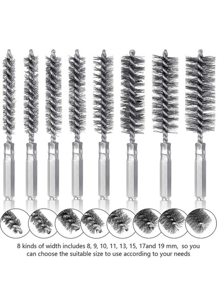 8pcs Tel Fırça Matkap Bit Seti 1/4 Inç Altıgen Şafak Çelik Tel Bükme Fırçası, Sondaj Için Uygun Perküsyon A (Yurt Dışından) fırsatları