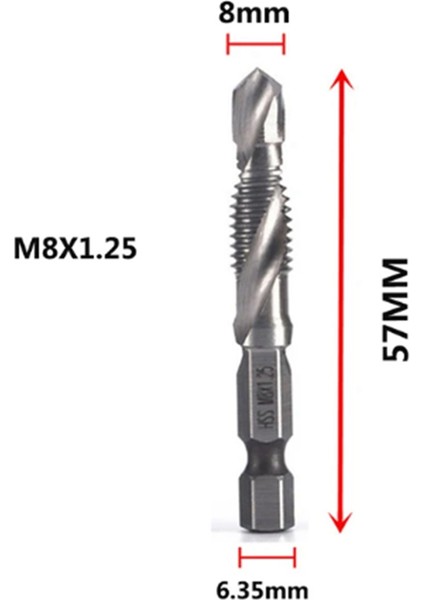 M8X1.25MM Yüksek Hızlı Çelik 4341 Titanyum Kaplama Kompozit Musluk Matkap ve Tap Entegre Makine Tapa Aç ve Pap Aracı (Yurt Dışından) indirimleri