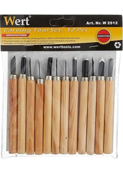 W 2512, Ahşap Oyma Bıçak Seti 12 Parça, Siyah modelleri