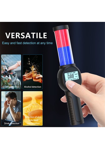 Yüksek Hassasiyetli Alkol Test Cihazı Sesi ve Işık Alarmı Trafiği Alkol Test Cihazı LCD Polis Breathalyzer (Yurt Dışından) indirimleri