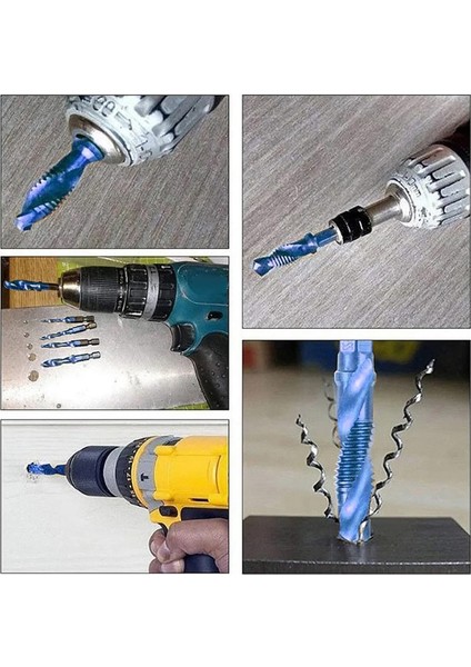 6pcs Yüksek Hızlı Çelik 4341 Titanyum Kaplamalı Kompozit Musluk Matkap ve Tap Entegre Makine Tap M3 M4 M5 M6 M8 M10 (Yurt Dışından) indirimleri