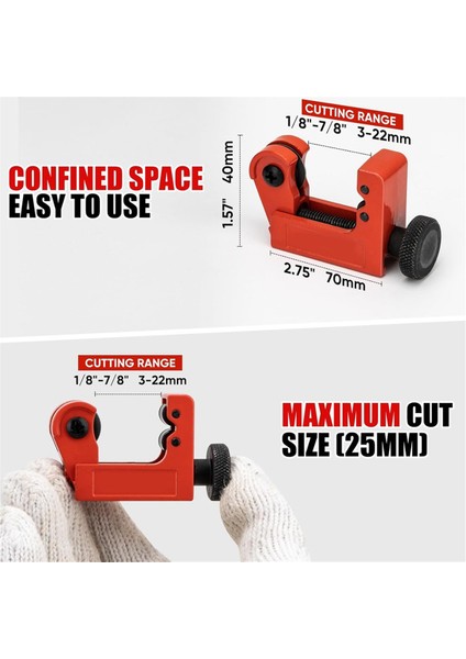 4 Parçalı Boru Kesici Seti, 1/4in Ila 2in Od Ağır Hizmet Tipi Bakır Boru Kesici, 1/8 Inç Ila 7/8in Mini Tüp Kesici, Çökme Aracı (Yurt Dışından) fiyatları