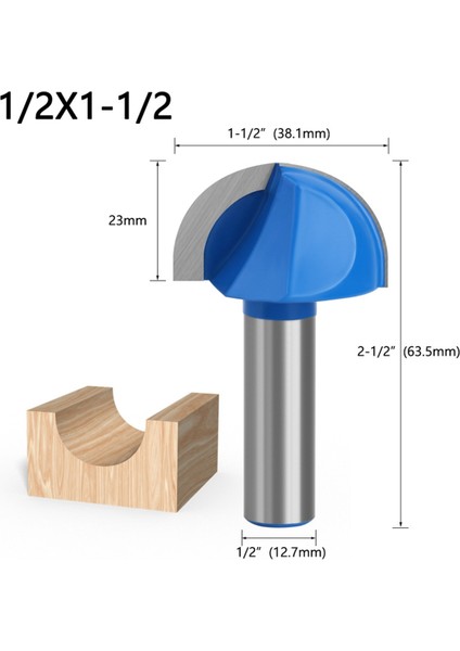 1/2 Shank Yuvarlak Burun Groove Çekirdek Kutusu Yönlendirici Bit Çift Groove Ahaç Araçları Yarım Yuvarlak Rölyef Matkap Bitleri (Yurt Dışından)