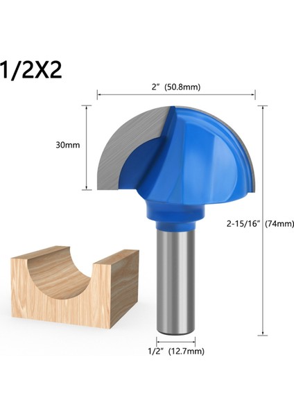 1/2 Shank Yuvarlak Burun Groove Çekirdek Kutusu Yönlendirici Bit Çift Groove Ahaç Araçları Yarım Yuvarlak Rölyef Matkap Bitleri (Yurt Dışından) modelleri