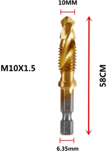 M10X1.5MM Hex Shank Titanyum Kaplama Hss Vidalı Iplik Metrik Tap Matkap Bitleri Vida Makinesi Bileşik Tap Açma Pap Aracı (Yurt Dışından) indirimleri