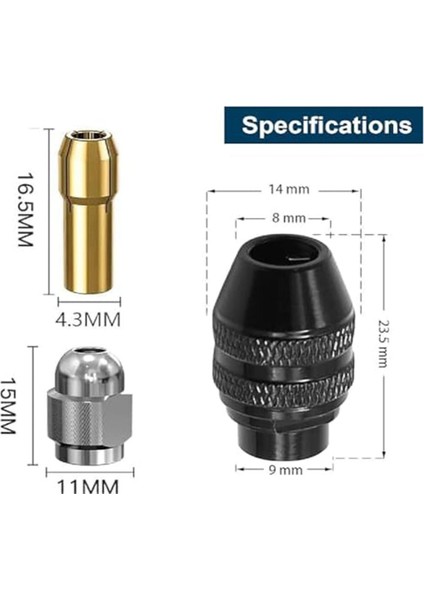Hızlı Değişim Adaptörü ve Döner Matkap Somun TOOL-1/32INÇ Ila 1/8inch Shanksize Yedek Kit (Yurt Dışından) fiyatları