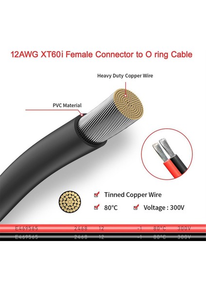 12AWG XT60I Rc Pil Güneş Taşınabilir Güç Istasyonu ve Güneş Paneli 200CM (Yurt Dışından) fiyatları