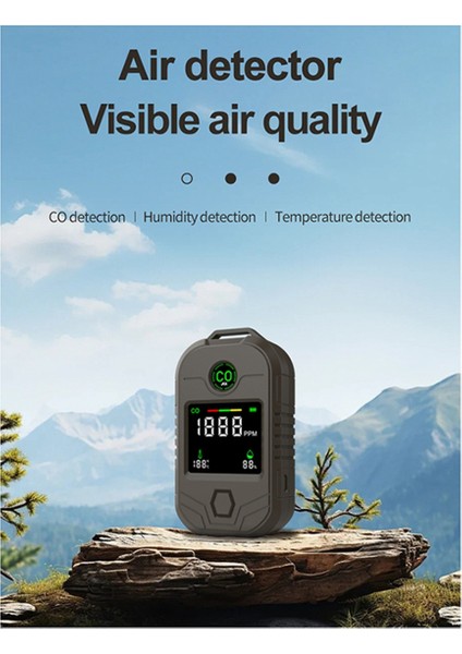 4 Aradan 1 Portatif Karbon Monoksit Dedektörü Sıcaklık ve Nem Uzun Süreli Co Alarm Dış Mekan El Feneri Dedektörü (Yurt Dışından) fiyatları
