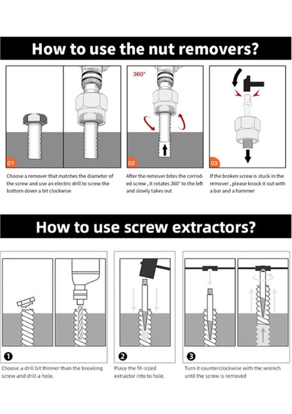 Hasarlı Vidaları ve Donanım Aletlerini Çıkarmak Için 26 Parça Kırık Somun ve Cıvata Ekstraktör Seti Kullanılır. (Yurt Dışından) indirimleri