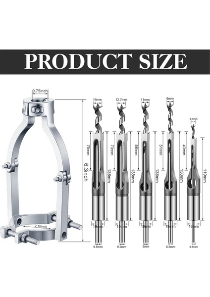 Kare Delik Matkap Bitleri Adaptörü ve Kare Delik Matkap Bit Seti Matkap Pres Içi Boş Kepçel (Yurt Dışından) modelleri