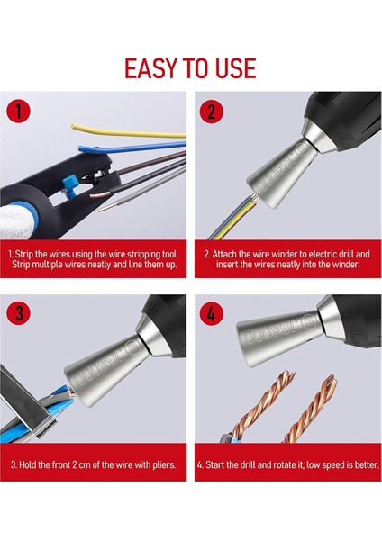 Taşınabilir Bit Tutucu Anahtarlı Matkap Için Tel Twister Aracı -1/4 Inç Elektrik Etki Matkapları Için Tel Twister Kiti (Yurt Dışından) modelleri