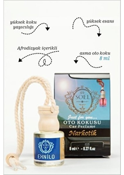 Soel Oto Kokusu Narkotik 8 ml Araba Parfümü Kötü Kokulara Karşı Etkili fiyatları