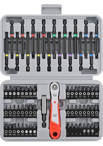 68PCS Cırcır Tornavida Bit Kombinasyon Seti 36 Dişli Mini Cırcır Kolu Ev ve Oto Onarımı Için Uygun. (Yurt Dışından)