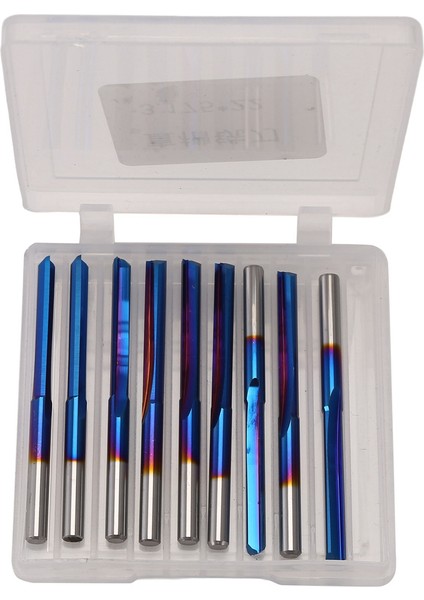 10PCS 3.175 Shank Mavi Kaplamalı Düz Uç Değirmen 2 Flüt Karbür Freze Kesici Ahşap Mdf Plastik Cnc Gravür Bit (Yurt Dışından) modelleri