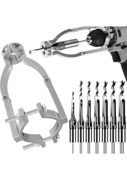 7 Kare Delik Matkap Bitli Kare Delik Matkap Bit Adaptörü, El Matkapı, Zıvanı ve Tenon Araçları Için Mortising Bağlantısı (Yurt Dışından)