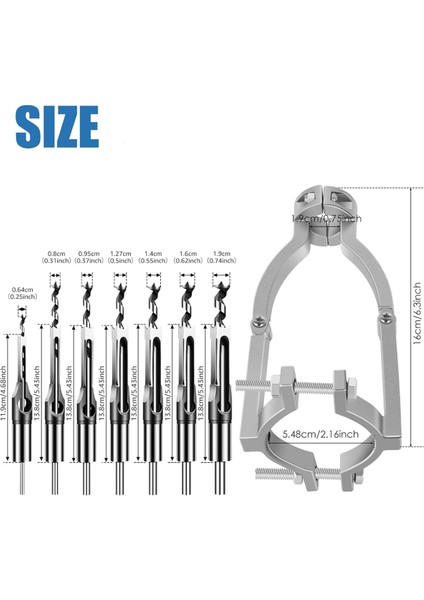 7 Kare Delik Matkap Bitli Kare Delik Matkap Bit Adaptörü, El Matkapı, Zıvanı ve Tenon Araçları Için Mortising Bağlantısı (Yurt Dışından) fiyatları