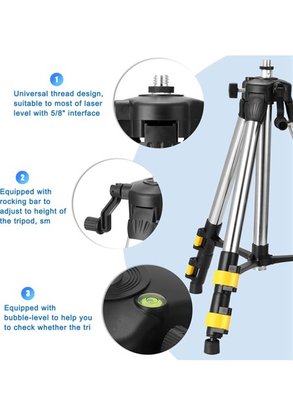 1.2m Üç Yükseklik Ayarı Paslanmaz Çelik Uzatma Çubuğu Tripod Lazer Seviyesi Kabarcık Seviyesi Lazer Aksesuarları (Yurt Dışından) indirimleri