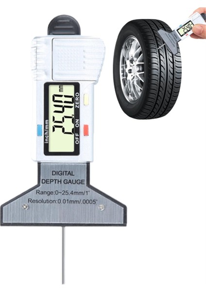 Dijital Lastik Sırt Derinliği Metre Basma Derinliği Dedektör Dijital Lastik Derinlik Göstergesi LCD Ekran Dijital 0.25.4mm Aralık (Yurt Dışından) fırsatları