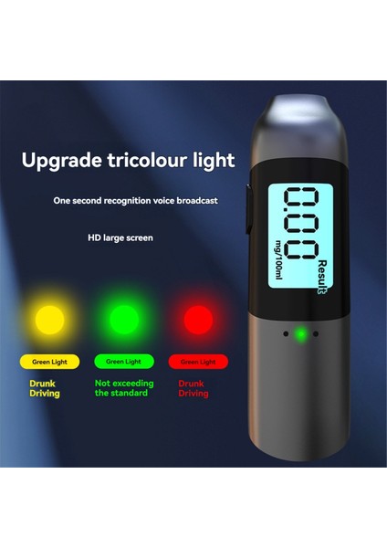 Dijital Alkol Test Cihazı USB Şarj Edilebilir Yüksek Hassas Breathalyzer Alcommeter LCD Ekran Profesyonel Taşınabilir (Yurt Dışından) indirimleri