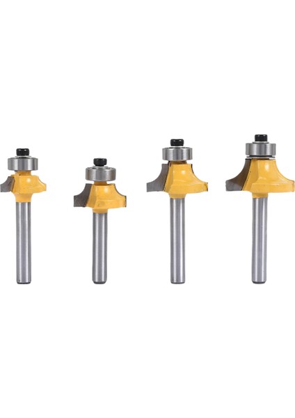4pcs 1/4 Inç Şafak Yönlendirici Bitleri Üzerinde Köşe Yuvarlama Kenar Oluşturma Kenar Seti, 5/16 Inç 3/16 Inç 1/4 Inç Ahşap Freze Kesici Için 1/8 Inç Yarıçap (Yurt Dışından)