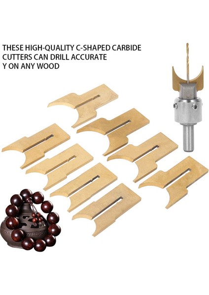 Premium Boncuklar Matkap Bit Ahşap Boncuk Maker Karbür Top Bıçak Ahşap Işleme Freze Kesici Kalıplama Aracı Boncuk Yönlendirici (16) (Yurt Dışından) fırsatları