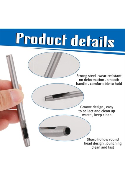 10 Parçalı Deri Delik Yumruk Alet Seti, 0.5mm-5mm Izleme Kayışı Yumruk Yuvarlak Delik Yumruk Kemerler, Tuval (Yurt Dışından) fırsatları