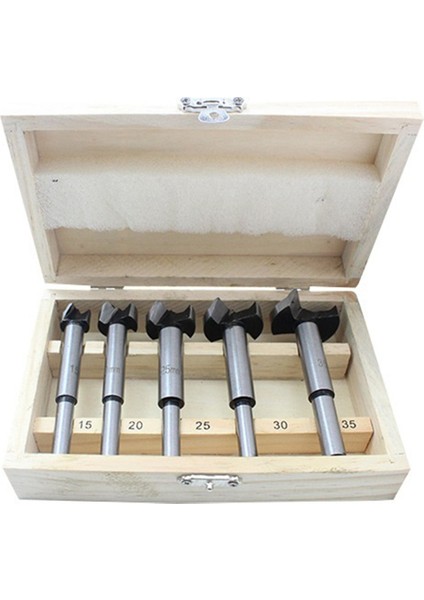 5 Parçalı Ahşap Kutulu Düz Kanatlı Matkap Ahşap Matkap Seti Ahşap Işleme Deliği Açıcı Menteşe Delme (Yurt Dışından)