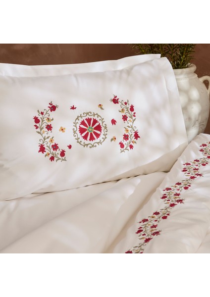Dornel %100 Pamuk Nakışlı Çift Kişilik Nevresim Takımı Beyaz fiyatları