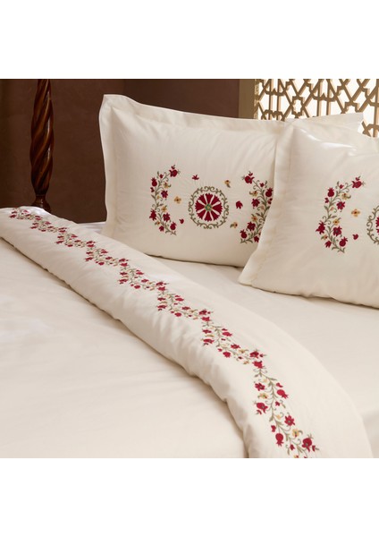 Dornel %100 Pamuk Nakışlı Çift Kişilik Nevresim Takımı Beyaz modelleri