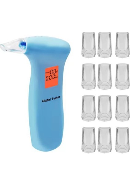 12 Ağızlıklı Alkol Test Cihazı Taşınabilir Sarhoş Sürüş Testi Alkol Monitörü (Yurt Dışından)