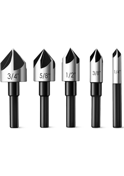 Counterk Matkap Bit Seti Feanron Counter Lavabo Bit, 5pcs 1/4inch Shank HSS4241 Çelik, Ahşap Için Set (Yurt Dışından)