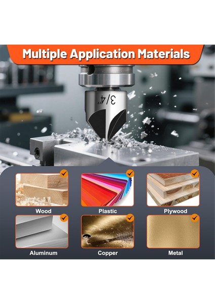 Counterk Matkap Bit Seti Feanron Counter Lavabo Bit, 5pcs 1/4inch Shank HSS4241 Çelik, Ahşap Için Set (Yurt Dışından) modelleri