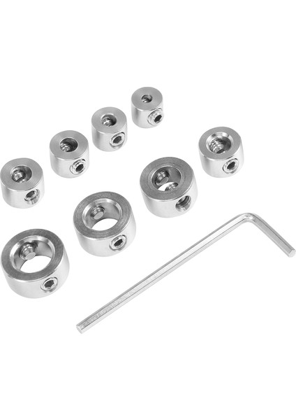 9pcs/set Ahşap Işleme Matkap Durdurucu Konumlandırma Durdurma Halkası Sondaj Derinlik Kontrolör Paslanmaz Çelik Üçlü Bağlantılar (Yurt Dışından)