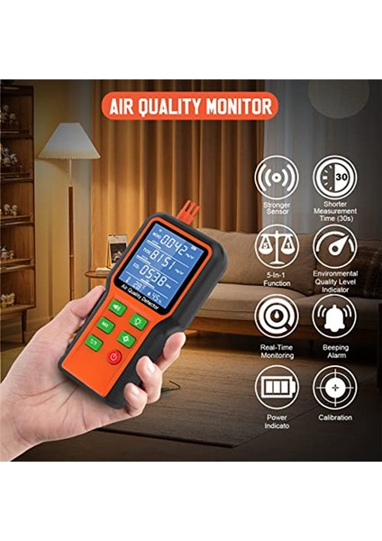 Hava Kalitesi Monitörü Iç Mekan 5 Arada Hava Kalitesi Test Cihazı, House Co2 Için Hava Kalitesi Ölçer Test Kiti, Tvoc, Hcho, Nem (Yurt Dışından) fırsatları