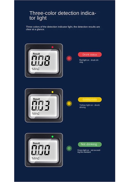 Alkol Test Cihazı MR689 Nefes Alkol Konsantrasyon Dedektörü Sarhoş Sürüş Test Cihazı Yüksek Hassas Ölçüm Aleti (Yurt Dışından) indirimleri