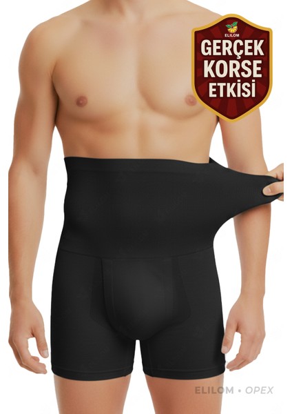 Opex Bel ve Göbek Korse Boxer – Yüksek Bel, Karın Toparlayıcı ve Sıkılaştırıcı, Siyah