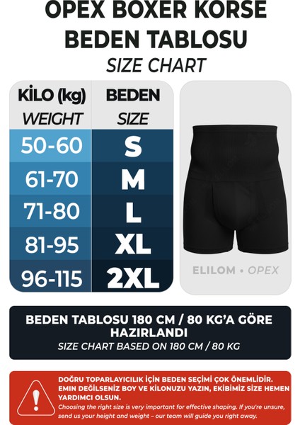 Opex Bel ve Göbek Korse Boxer – Yüksek Bel, Karın Toparlayıcı ve Sıkılaştırıcı, Siyah modelleri