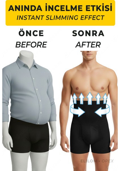 Opex Bel ve Göbek Korse Boxer – Yüksek Bel, Karın Toparlayıcı ve Sıkılaştırıcı, Siyah fırsatları