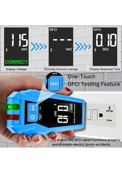 Standart 3WIRE 110-125V Ac Elektrik Çıkış Testi Abd Fişi Için Gfcı ile LCD Ekran Resim Test Cihazı ile Outlet Test Cihazı (Yurt Dışından) indirimleri